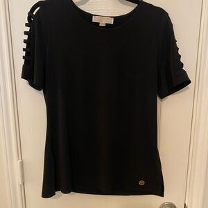 Michael Kors Black Cut-Out Short Sleeve T-Shirt